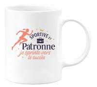 quotedazur - Mug Sportive et Patronne : je sprinte vers le succès - Tasse Cadeau Patronne Femme - Blanc/Céramique
