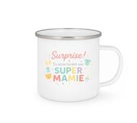 quotedazur - Mug surprise ! tu seras bientôt une super mamie - Tasse Cadeau Annonce Grossesse Naissance Mamie Femme - Blanc/Emaillé