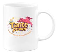 quotedazur - Mug Tante power : le super pouvoir de rendre les enfants heureux - Tasse Cadeau Tante Femme - Blanc/Céramique