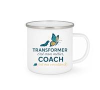 quotedazur - Mug Transformer c'est mon métier, Coach c'est ma vocation - Tasse Cadeau Coach Homme - Blanc/Emaillé