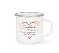 quotedazur - Mug tu es la meilleure chose que j'ai jamais trouvé sur internet - Tasse Cadeau Saint-Valentin, Amour, Couple Femme - Blanc/Emaillé