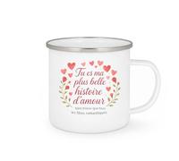 quotedazur - Mug Tu es ma plus belle histoire d'amour, bien mieux que tous les films romantiques - Tasse Cadeau Amour, Saint-Valentin, Couple Femme - Blanc/Emaillé