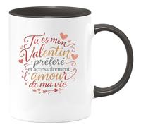quotedazur - Mug Tu es mon Valentin préféré et accessoirement l'amour de ma vie - Tasse Cadeau Amour, Saint-Valentin, Couple Homme - Noir/Céramique
