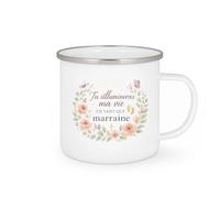 quotedazur - Mug Tu illumineras ma vie en tant que marraine - Tasse Cadeau Baptême Demande Future Marraine Femme - Blanc/Emaillé