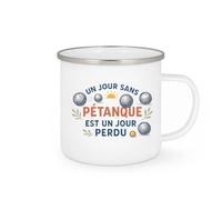 quotedazur - Mug Un jour sans pétanque est un jour perdu - Tasse Cadeau Pétanque Homme - Blanc/Emaillé