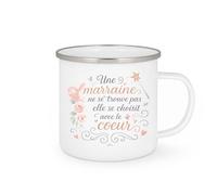 quotedazur - Mug Une marraine ne se trouve pas elle se choisit avec le coeur - Tasse Cadeau Marraine Femme - Blanc/Emaillé