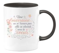 quotedazur - Mug Une marraine ne se trouve pas elle se choisit avec le coeur - Tasse Cadeau Marraine Femme - Noir/Céramique