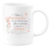 quotedazur - Mug Une marraine ne se trouve pas elle se choisit avec le coeur - Tasse Cadeau Marraine Femme - Blanc/Céramique