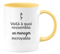 quotedazur - Mug Voilà à Quoi Ressemble Un Manager Incroyable - Jaune/Céramique