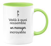 quotedazur - Mug Voilà à Quoi Ressemble Un Manager Incroyable - Vert/Céramique