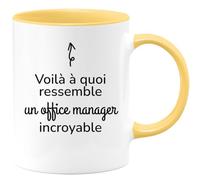 quotedazur - Mug Voilà à Quoi Ressemble Un Office Manager Incroyable - Jaune/Céramique
