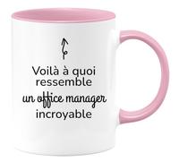 quotedazur - Mug Voilà à Quoi Ressemble Un Office Manager Incroyable - Rose/Céramique