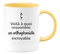 quotedazur - Mug Voilà à Quoi Ressemble Un Orthophoniste Incroyable - Jaune/Céramique
