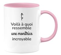 quotedazur - Mug Voilà À Quoi Ressemble Une Monitrice Incroyable - Rose/Céramique