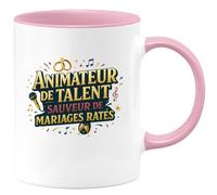 quotedazur - MugAnimateur de talent, sauveur de mariages ratés - Tasse Cadeau Animateur Homme - Rose/Céramique