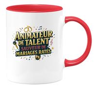 quotedazur - MugAnimateur de talent, sauveur de mariages ratés - Tasse Cadeau Animateur Homme - Rouge/Céramique
