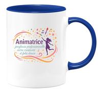 quotedazur - MugAnimatrice : jongleuse professionnelle entre créativité et folie douce - Tasse Cadeau Animatrice Femme - Bleu/Céramique