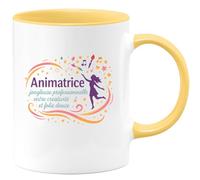 quotedazur - MugAnimatrice : jongleuse professionnelle entre créativité et folie douce - Tasse Cadeau Animatrice Femme - Jaune/Céramique