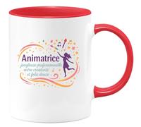 quotedazur - MugAnimatrice : jongleuse professionnelle entre créativité et folie douce - Tasse Cadeau Animatrice Femme - Rouge/Céramique