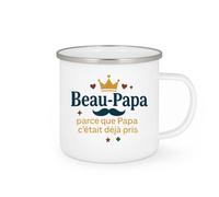 quotedazur - MugBeau-Papa : parce que Papa c'était déjà pris - Tasse Cadeau Beau-Papa Homme - Blanc/Emaillé