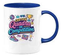 quotedazur - MugCertifié quadra de compétition - Tasse Cadeau 40 ans Homme - Bleu/Céramique