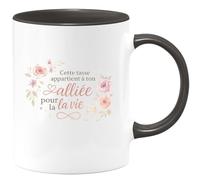 quotedazur - MugCette tasse appartient à ton alliée pour la vie - Tasse Cadeau Meilleure amie Femme - Noir/Céramique