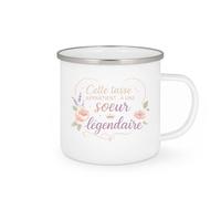 quotedazur - MugCette tasse appartient à une sœur légendaire - Tasse Cadeau Soeur Femme - Blanc/Emaillé