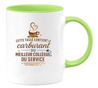 quotedazur - MugCette tasse contient le carburant du meilleur collègue du service - Tasse Cadeau Collègue Homme - Vert/Céramique