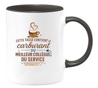 quotedazur - MugCette tasse contient le carburant du meilleur collègue du service - Tasse Cadeau Collègue Homme - Noir/Céramique