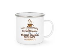 quotedazur - MugCette tasse contient le carburant du meilleur collègue du service - Tasse Cadeau Collègue Homme - Blanc/Emaillé
