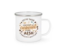 quotedazur - MugCette tasse contient le carburant d'une AESH d'exception - Tasse Cadeau AESH Femme - Blanc/Emaillé