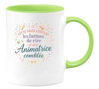 quotedazur - MugCette tasse contient les larmes de rire d'une Animatrice comblée - Tasse Cadeau Animatrice Femme - Vert/Céramique