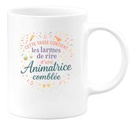 quotedazur - MugCette tasse contient les larmes de rire d'une Animatrice comblée - Tasse Cadeau Animatrice Femme - Blanc/Céramique