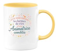 quotedazur - MugCette tasse contient les larmes de rire d'une Animatrice comblée - Tasse Cadeau Animatrice Femme - Jaune/Céramique