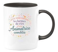 quotedazur - MugCette tasse contient les larmes de rire d'une Animatrice comblée - Tasse Cadeau Animatrice Femme - Noir/Céramique