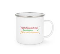 quotedazur - MugChef de projet : Non. Développeur : Oui mais techniquement... - Tasse Cadeau Développeur informatique Homme - Blanc/Emaillé