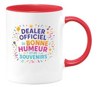 quotedazur - MugDealer officiel de bonne humeur et de souvenirs - Tasse Cadeau Animateur Homme - Rouge/Céramique