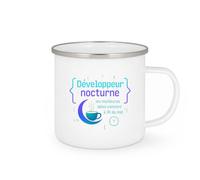 quotedazur - MugDéveloppeur nocturne : les meilleures idées viennent à 3h du mat - Tasse Cadeau Développeur informatique Homme - Blanc/Emaillé