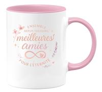 quotedazur - MugEnsemble depuis toujours, meilleures amies pour l'éternité - Tasse Cadeau Meilleure amie Femme - Rose/Céramique
