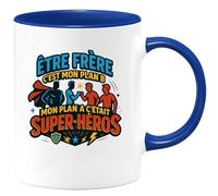 quotedazur - MugÊtre frère c'est mon plan B, mon plan A c'était super-héros - Tasse Cadeau Frère Homme - Bleu/Céramique