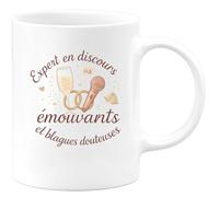 quotedazur - MugExpert en discours émouvants et blagues douteuses - Tasse Cadeau Témoin de mariage Homme - Blanc/Céramique