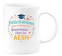 quotedazur - MugFélicitations pour ta formation ! Bienvenue chez les AESH - Tasse Cadeau AESH Femme - Blanc/Céramique