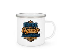 quotedazur - MugFrère de légende, emmerdeur de profession - Tasse Cadeau Frère Homme - Blanc/Emaillé