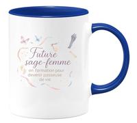 quotedazur - MugFuture sage-femme : en formation pour devenir passeuse de vie - Tasse Cadeau Sage Femme Femme - Bleu/Céramique