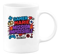 quotedazur - Muggamer marié : mission impossible - Tasse Cadeau Humour Mariage Geek Homme - Blanc/Céramique