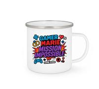 quotedazur - Muggamer marié : mission impossible - Tasse Cadeau Humour Mariage Geek Homme - Blanc/Emaillé