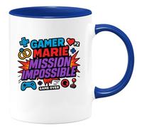 quotedazur - Muggamer marié : mission impossible - Tasse Cadeau Humour Mariage Geek Homme - Bleu/Céramique