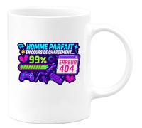 quotedazur - Mughomme parfait en cours de chargement... erreur 404 - Tasse Cadeau Humour Homme - Blanc/Céramique