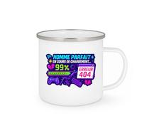quotedazur - Mughomme parfait en cours de chargement... erreur 404 - Tasse Cadeau Humour Homme - Blanc/Emaillé