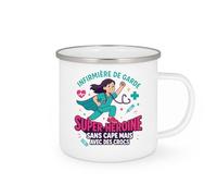 quotedazur - MugInfirmière de garde : super-héroïne sans cape mais avec des Crocs - Tasse Cadeau Infirmière Femme - Blanc/Emaillé